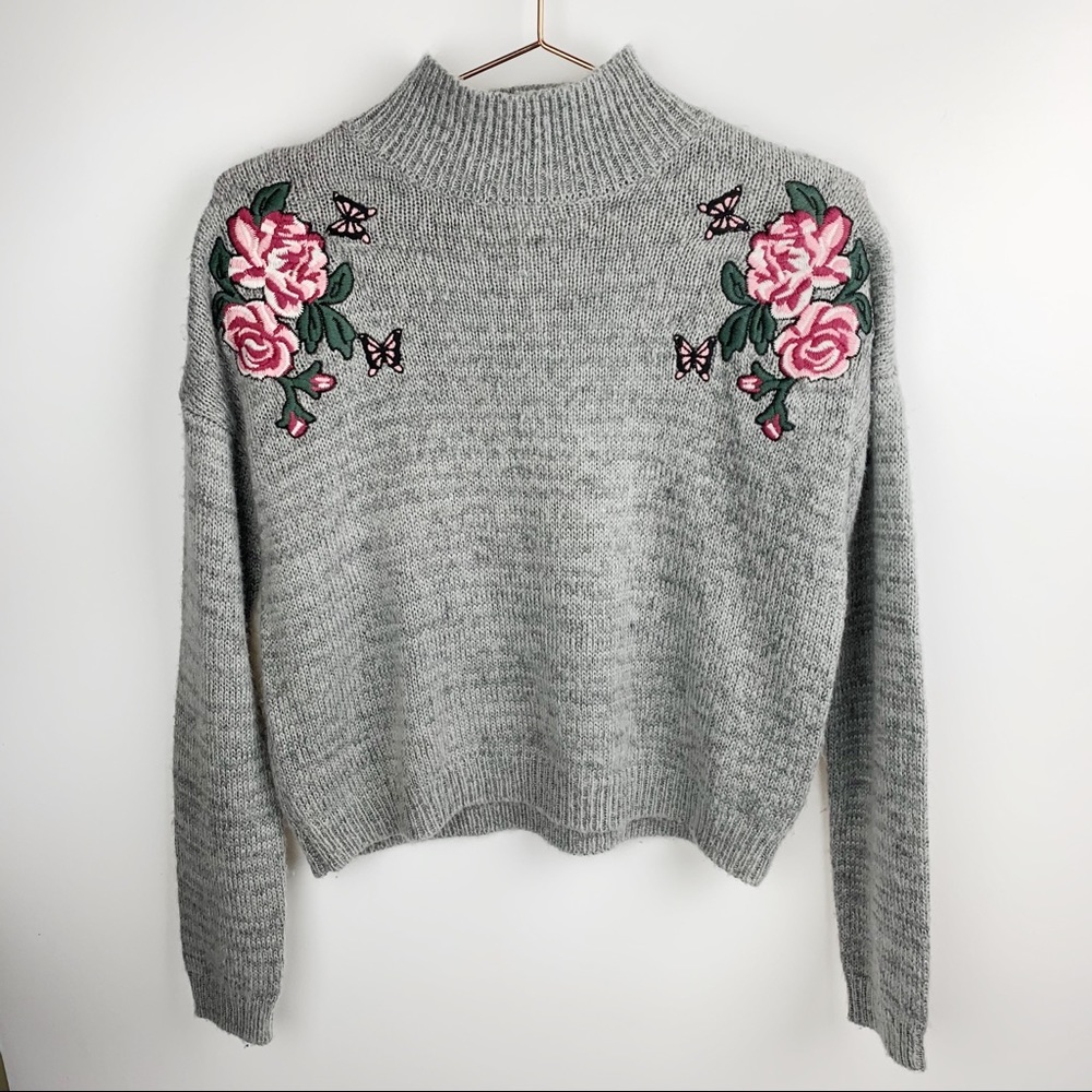 Cloud Chaser Embroidered Floral Mock Neck Sweater - Picture 5 of 10